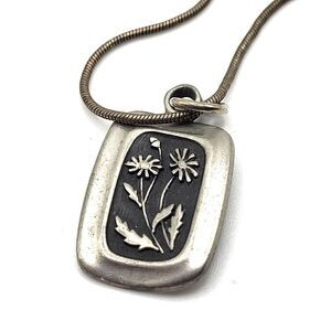 Groovy Dainty Flower Pendant on 18KGF Snake Chain 24in